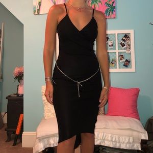 Black dress rhinestone belt